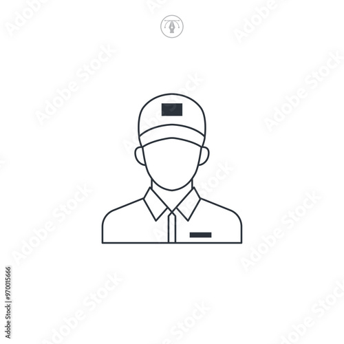 Delivery Person, courier delivery icon symbol vector illustration isolated on white background