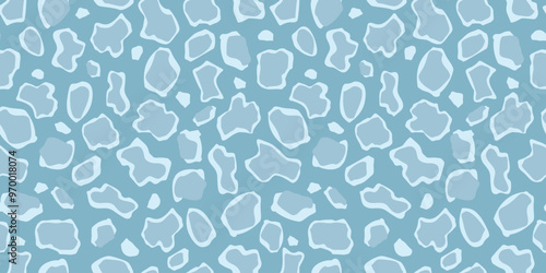 Seamless pattern with abstract freeform shapes in the form of ice floes, mosaics, uneven figures. Vector graphics.