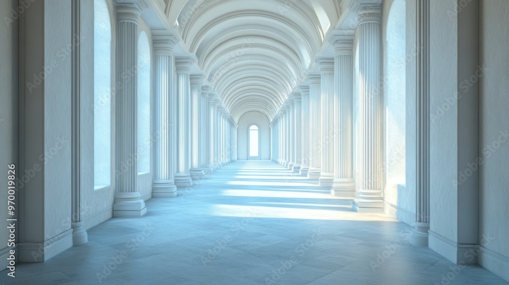 Fototapeta premium Classical Hallway with Columns and Light