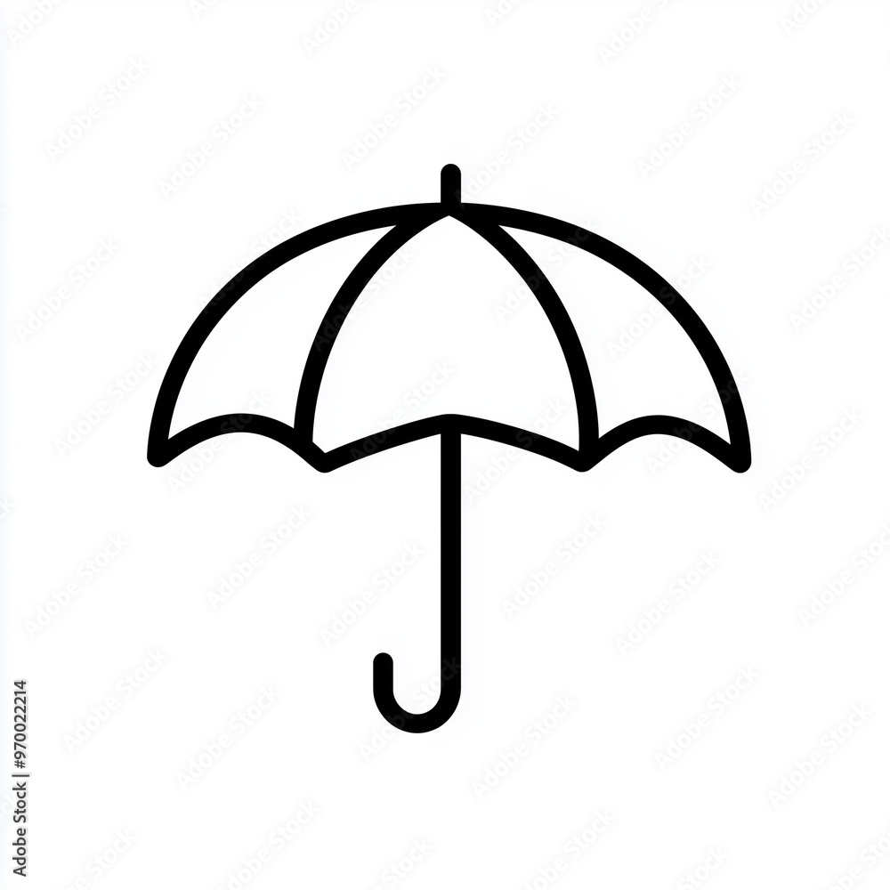 Stay Dry in Style: Protective Umbrella Icon Outline for Rainy Days Stay Dry in Style: Protective Umbrella Icon Outline for Rainy Days