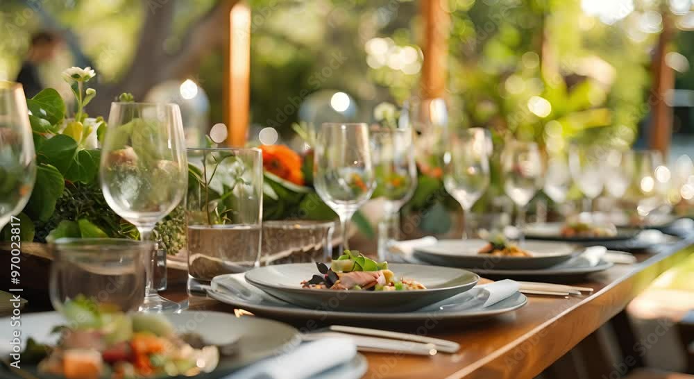 Elegant Table Setting and Green Decor Elegant Table Setting and Green Decor