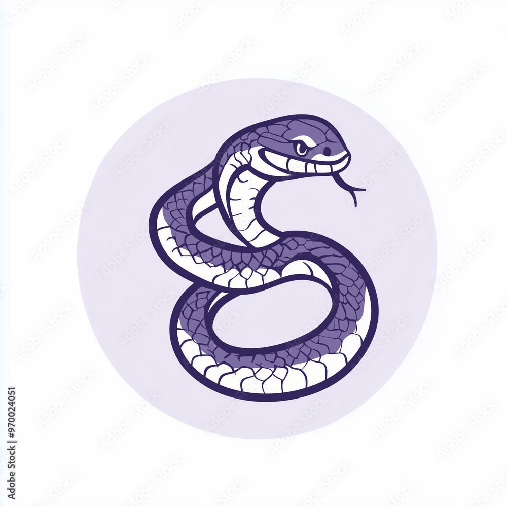 Fototapeta premium Neat Snake Icon Outline: Precision and Elegance in Design