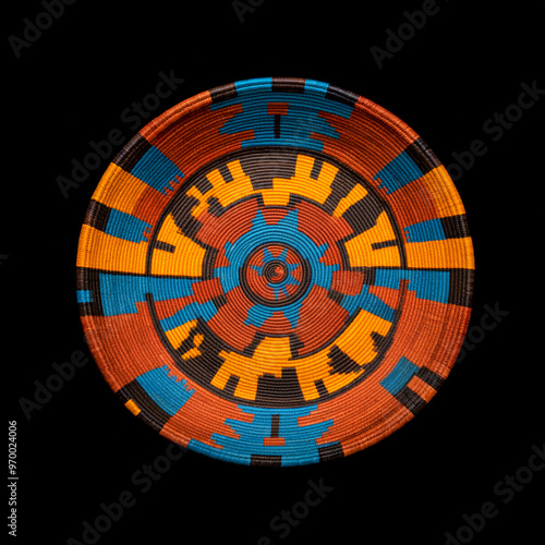 Zulu Basket Wall Art isolated on black