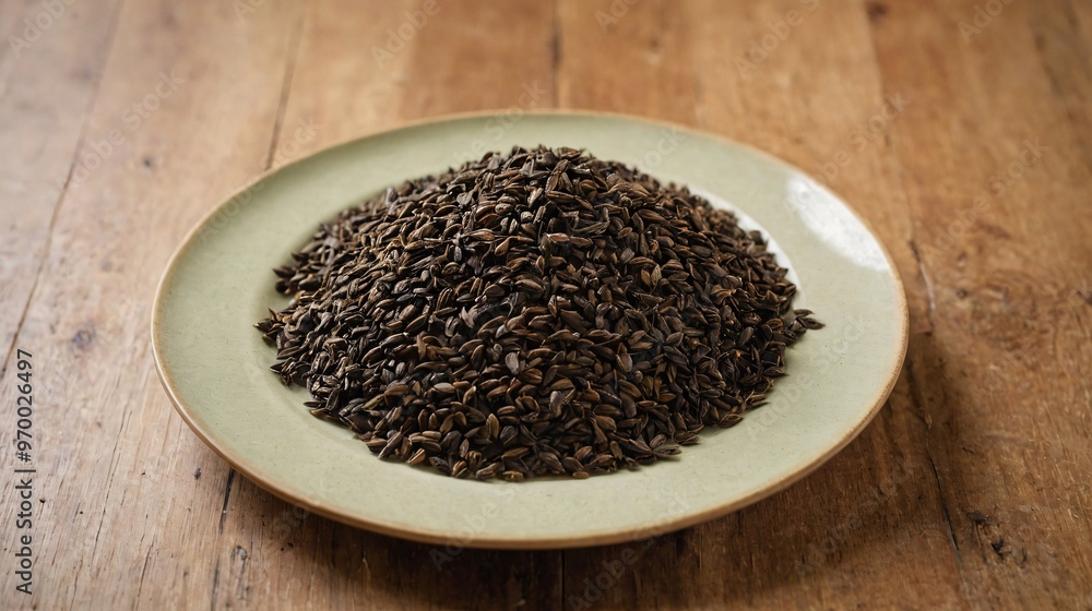 A closeup view of the Aniseed in the plate, Indian spices top view images. A closeup view of the Aniseed in the plate, Indian spices top view images.