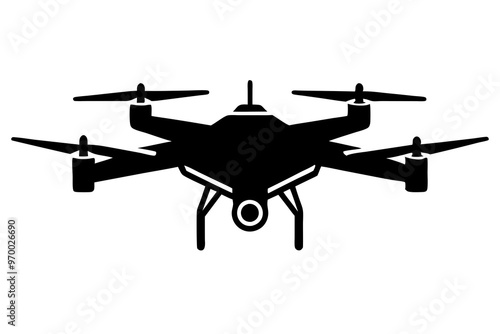 Drone, Quadrocopter icon. Technology devices set. Drone silhouette icon. Vector Illustration. Vector Graphic.