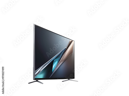 Ultra-Slim Modern Television with Minimal Bezels and Sleek Design, Isolated Background photo