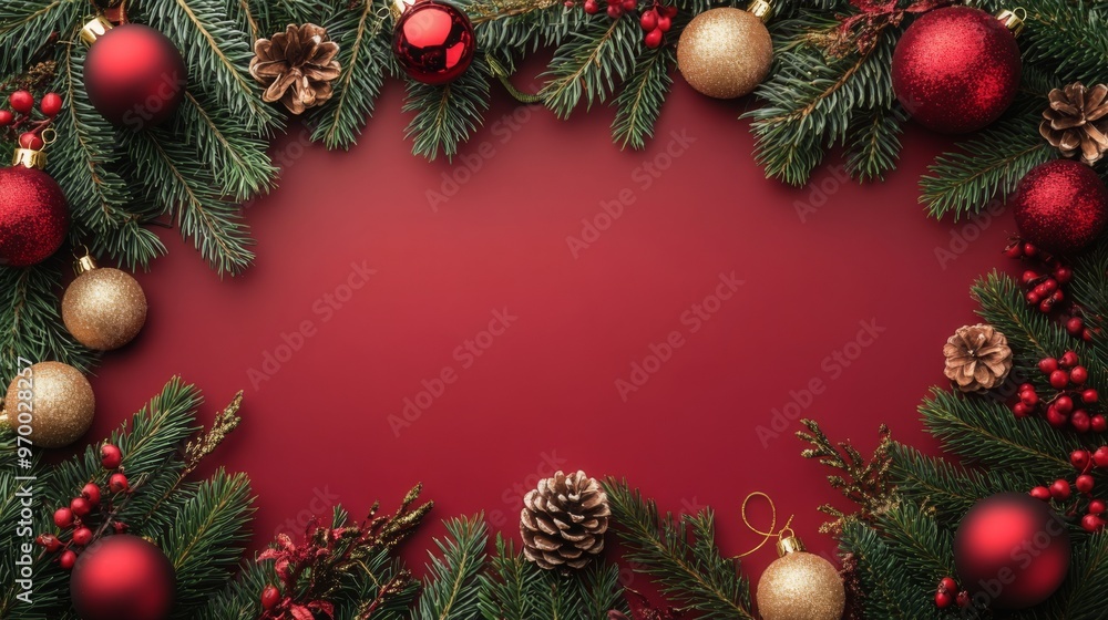 Merry Christmas banner design. New Year flat lay background concept with empty space. Holiday ornament arrangement. Luxury Noel and Xmas festive layout. Merry Christmas banner design. New Year flat lay background concept with empty space. Holiday ornament arrangement. Luxury Noel and Xmas festive layout.