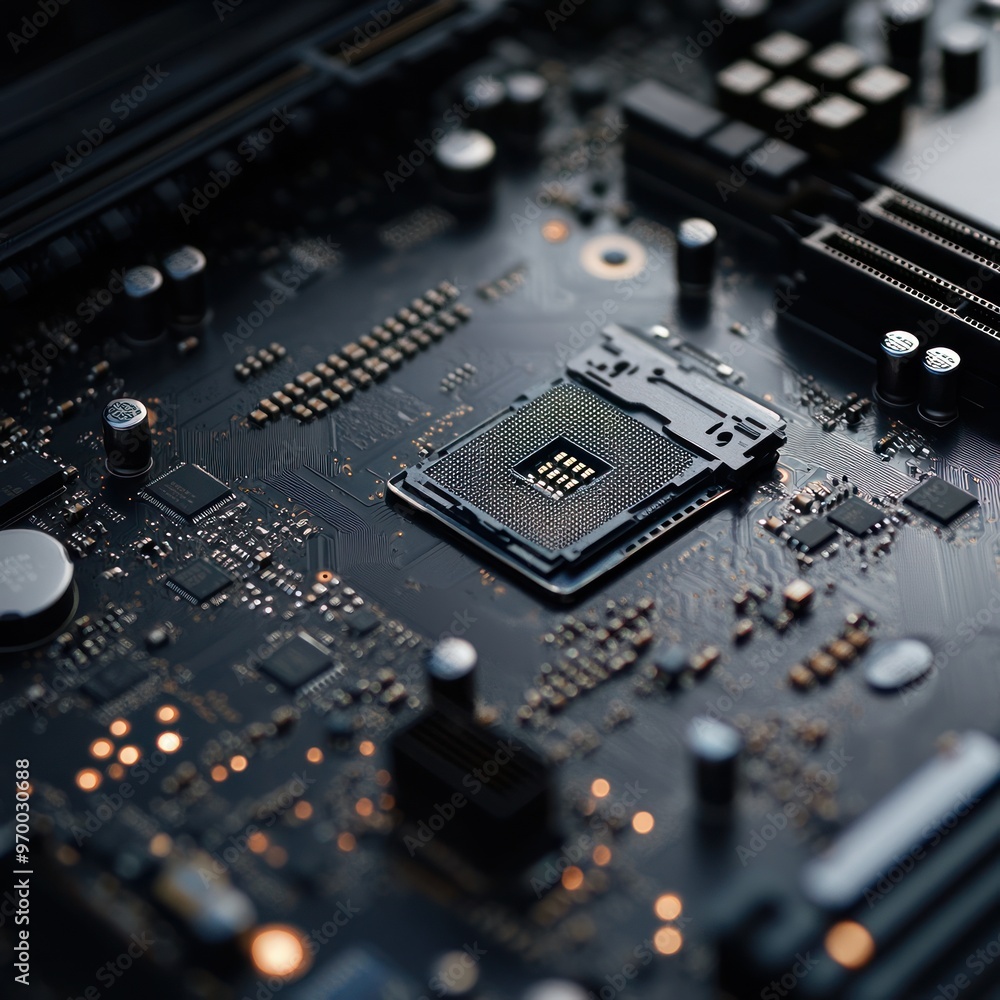 Close-Up of a Computer Motherboard Close-Up of a Computer Motherboard