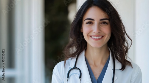 Smiling Female Doctor in White Coat