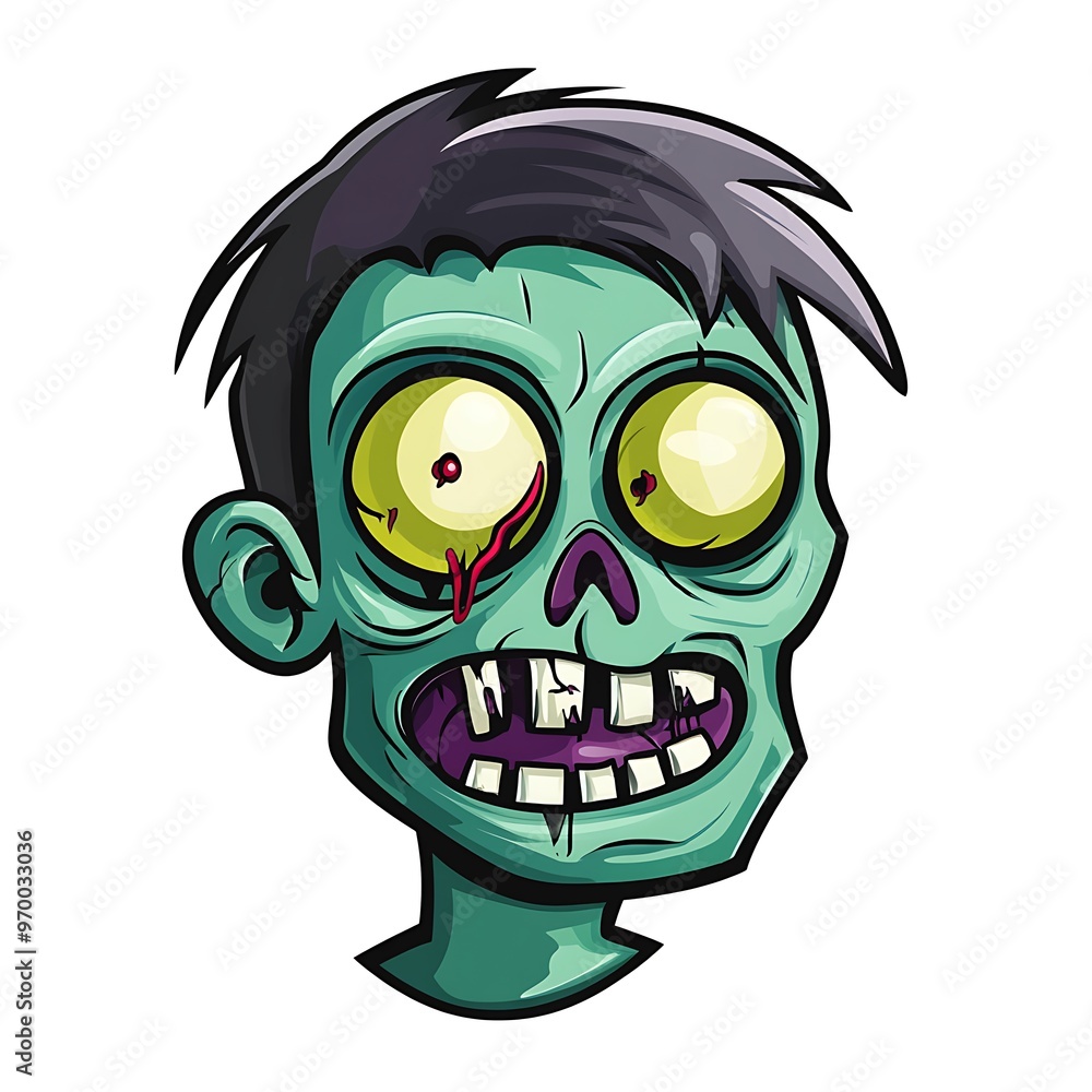 Cartoon Zombie Head Illustration Cartoon Zombie Head Illustration