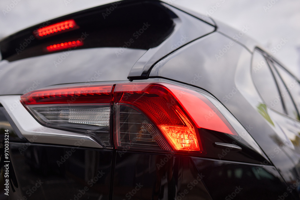 Closeup of a cars automotive tail brake light Closeup of a cars automotive tail brake light