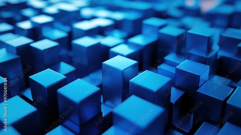 Abstract Blue Cubes Pattern Abstract Blue Cubes Pattern