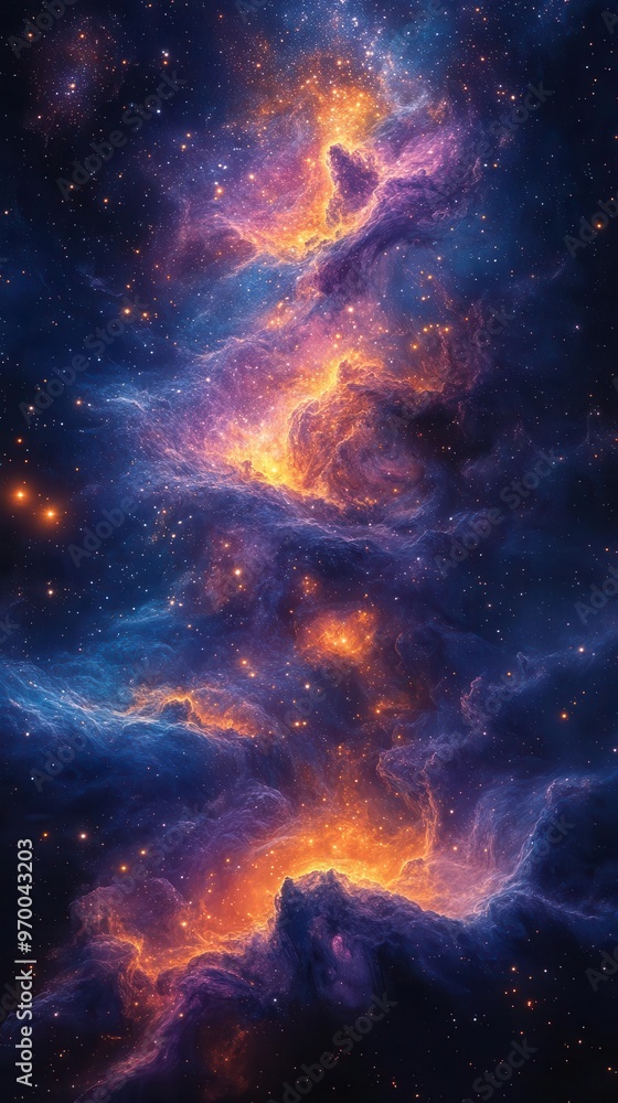 luminous space nebula swirling with vibrant hues cosmic dust clouds illuminated by distant stars deep purples and blues contrasting with brilliant pinks and oranges luminous space nebula swirling with vibrant hues cosmic dust clouds illuminated by distant stars deep purples and blues contrasting with brilliant pinks and oranges
