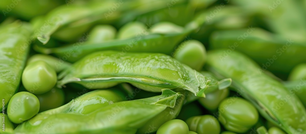 Freshly Picked Organic Peas Close Up Freshly Picked Organic Peas Close Up
