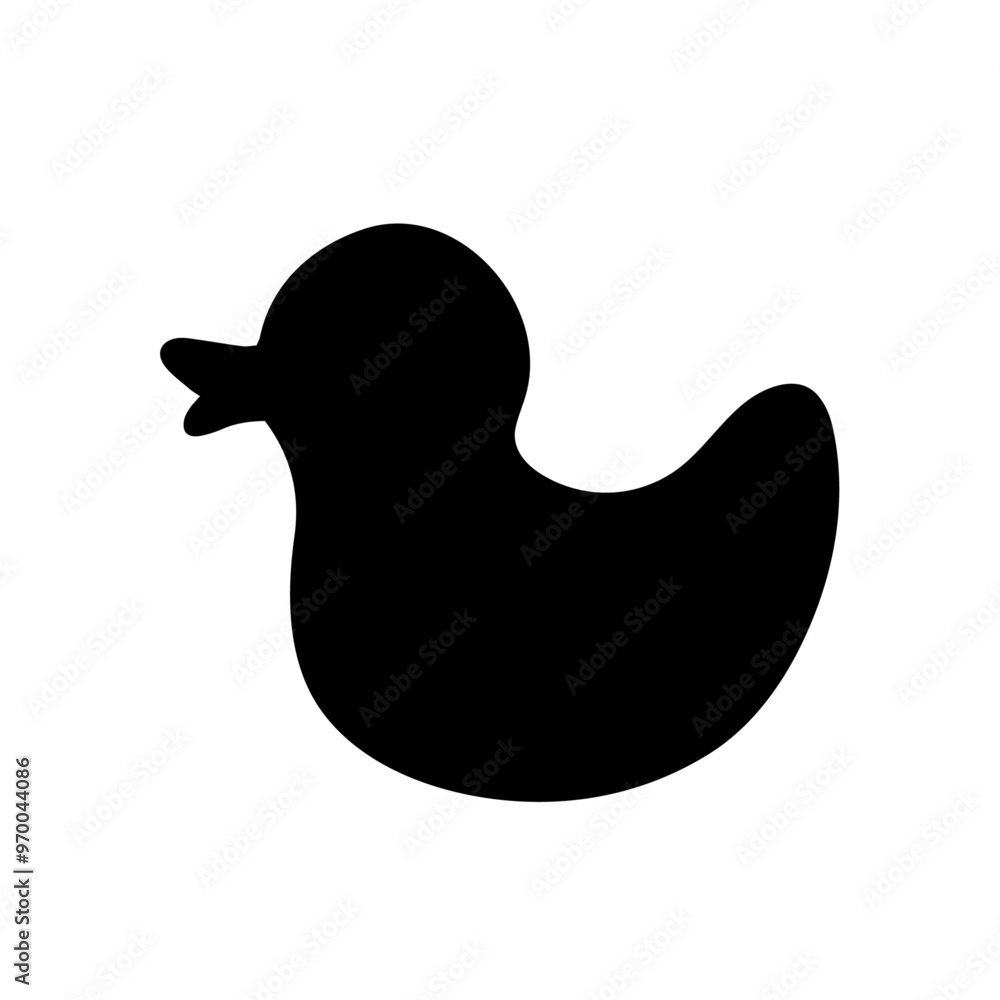 Silhouette, stamp, doodle of a children's toy rubber duck. Vector graphics. Silhouette, stamp, doodle of a children's toy rubber duck. Vector graphics.