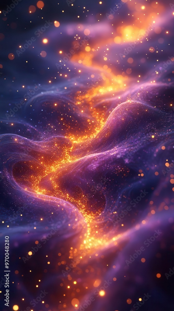 luxurious abstract backdrop with swirling golden fractals and royal purple energy waves holographic glitter particles float in a dimensional void luxurious abstract backdrop with swirling golden fractals and royal purple energy waves holographic glitter particles float in a dimensional void