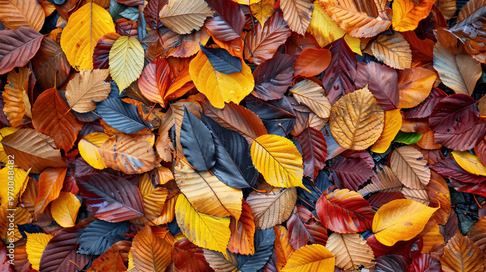 Colorful seasonal autumn background pattern: vibrant carpet of fallen forest leaves. Colorful seasonal autumn background pattern: vibrant carpet of fallen forest leaves.