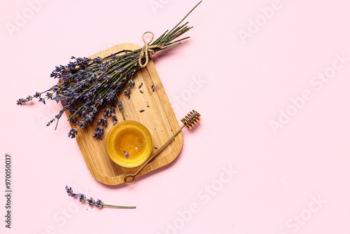 Wooden board with glass bow...