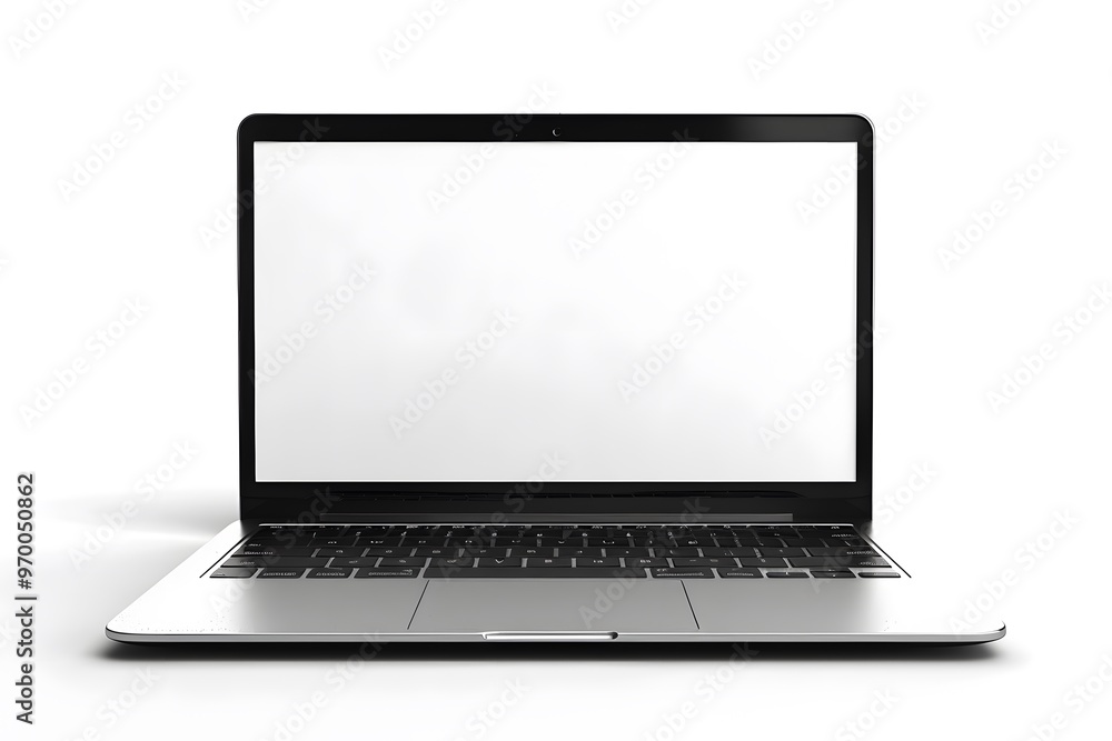 Sleek Modern Laptop with Blank Screen Ready for Use Sleek Modern Laptop with Blank Screen Ready for Use