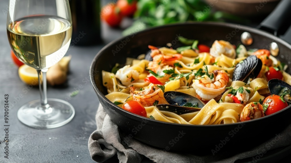 Seafood Pasta with White Wine Seafood Pasta with White Wine