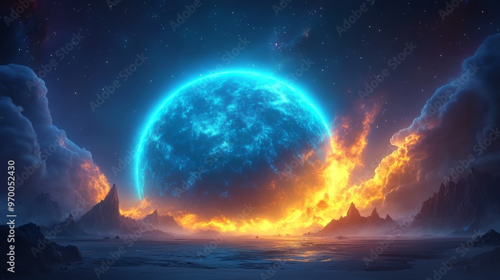 Fiery Planet in Galaxy