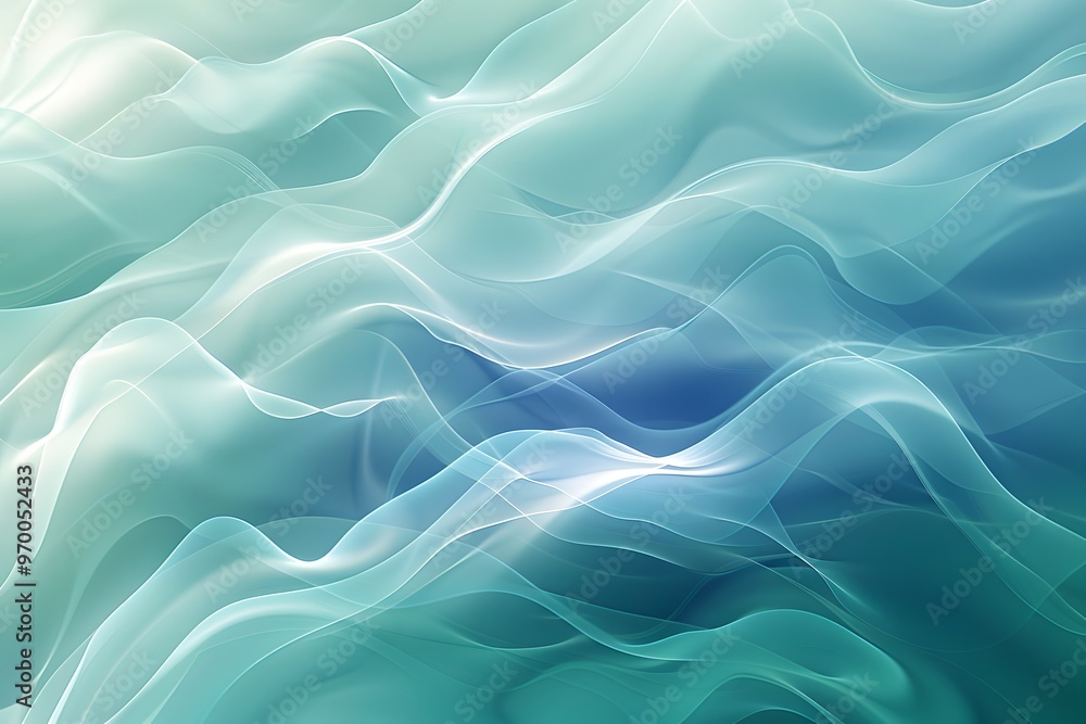 Ethereal Waves of Colorful Fluidity in Soft Blue and Green Tones Ethereal Waves of Colorful Fluidity in Soft Blue and Green Tones