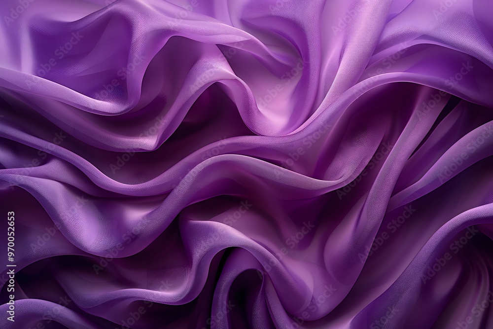 Elegant Purple Silk Fabric with Soft, Flowing Drapes Elegant Purple Silk Fabric with Soft, Flowing Drapes