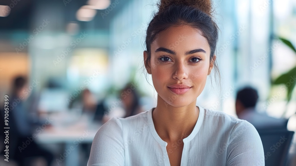 Portrait of a Confident Woman in Office Setting. Portrait of a Confident Woman in Office Setting.