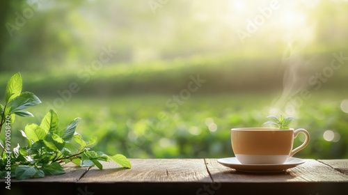 A Cup of Tea in a Tranquil Garden