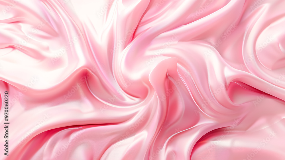 Obraz premium Cosmetic silky cream texture pink background.
