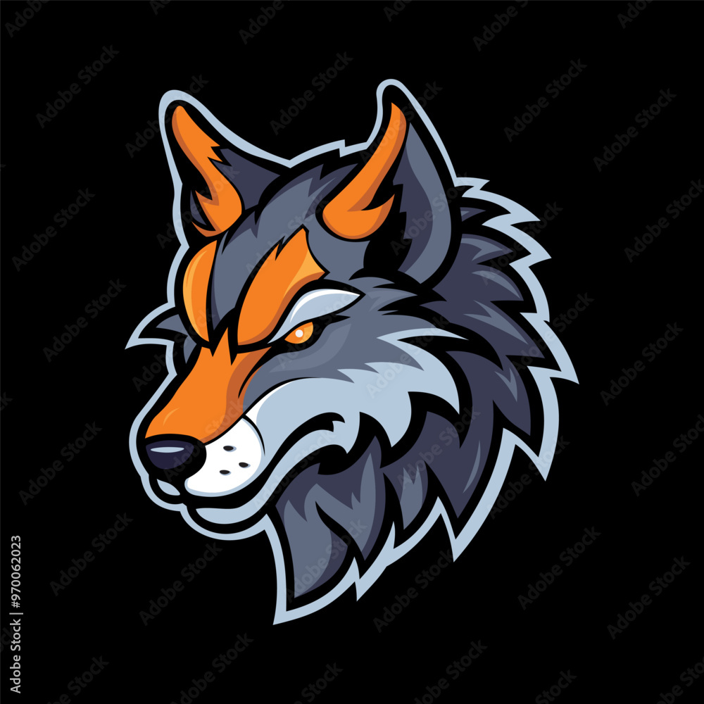 Fototapeta premium Wolf mascot logo illustration