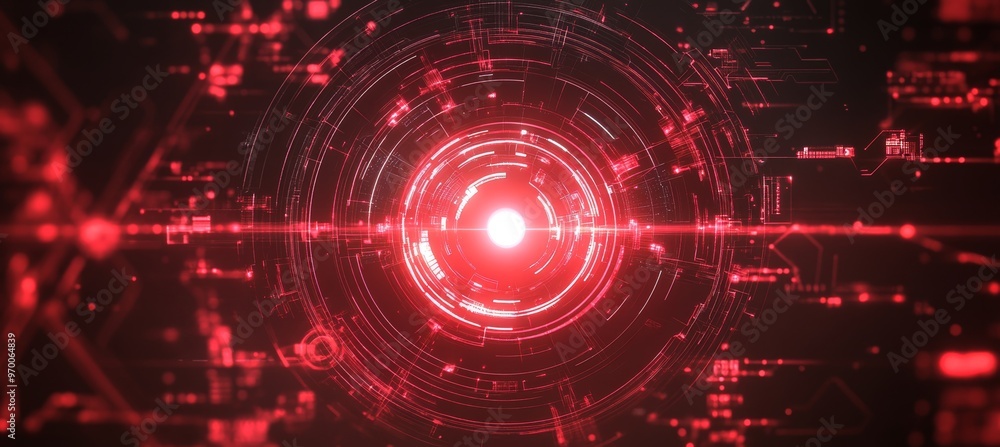 Fototapeta premium Abstract Technology Background, Futuristic Digital HUD, Radar Screen, Innovation Concept