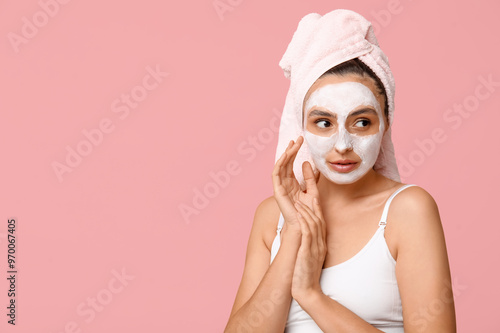 Young woman with applied ma...