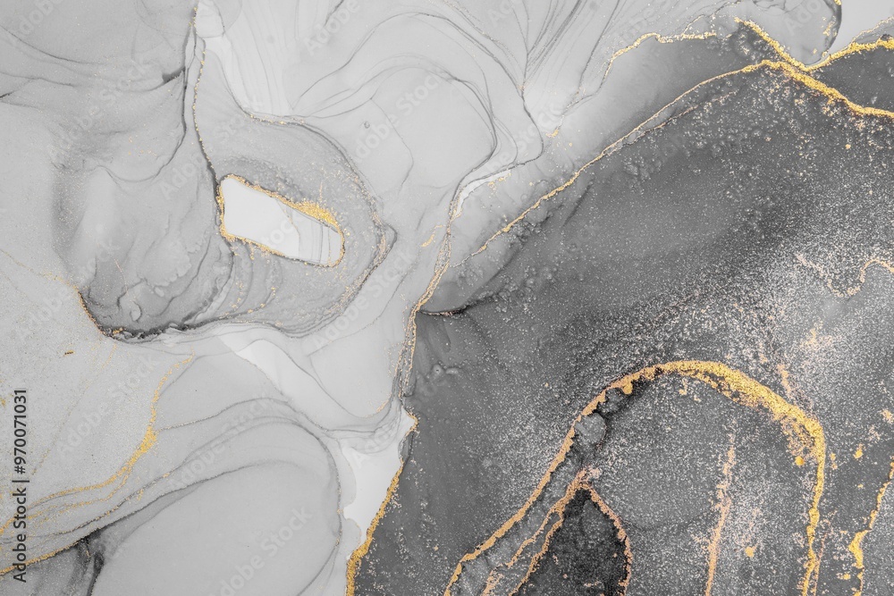 Obraz premium Original artwork photo of marble ink abstract art. High resolution photograph from exemplary original painting. Abstract painting was painted on HQ paper texture to create smooth marbling pattern.