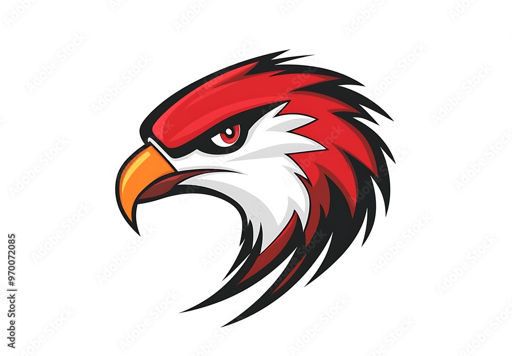 Red and black eagle head mascot logo design illustration Red and black eagle head mascot logo design illustration