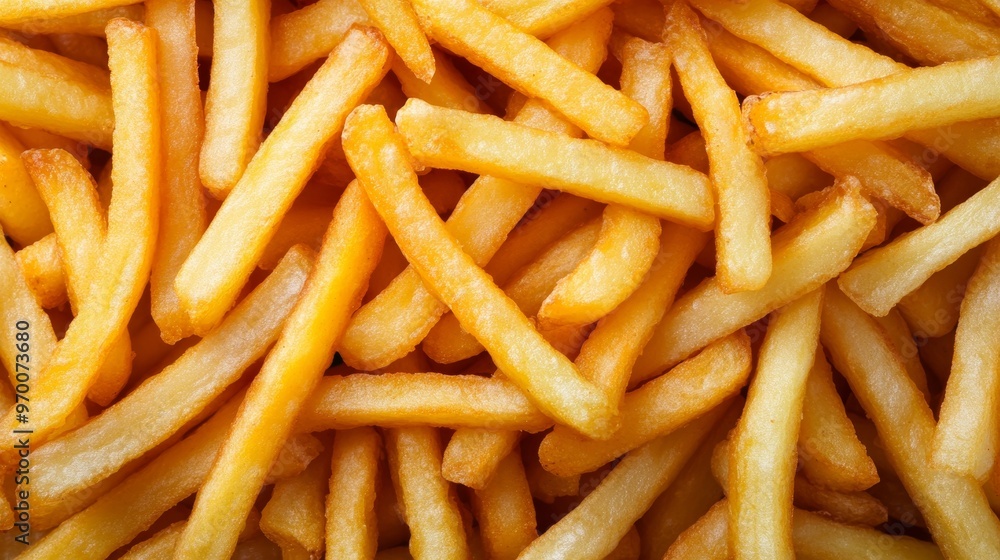 Creative abstract background featuring a unique arrangement of french fries for visual appeal Creative abstract background featuring a unique arrangement of french fries for visual appeal