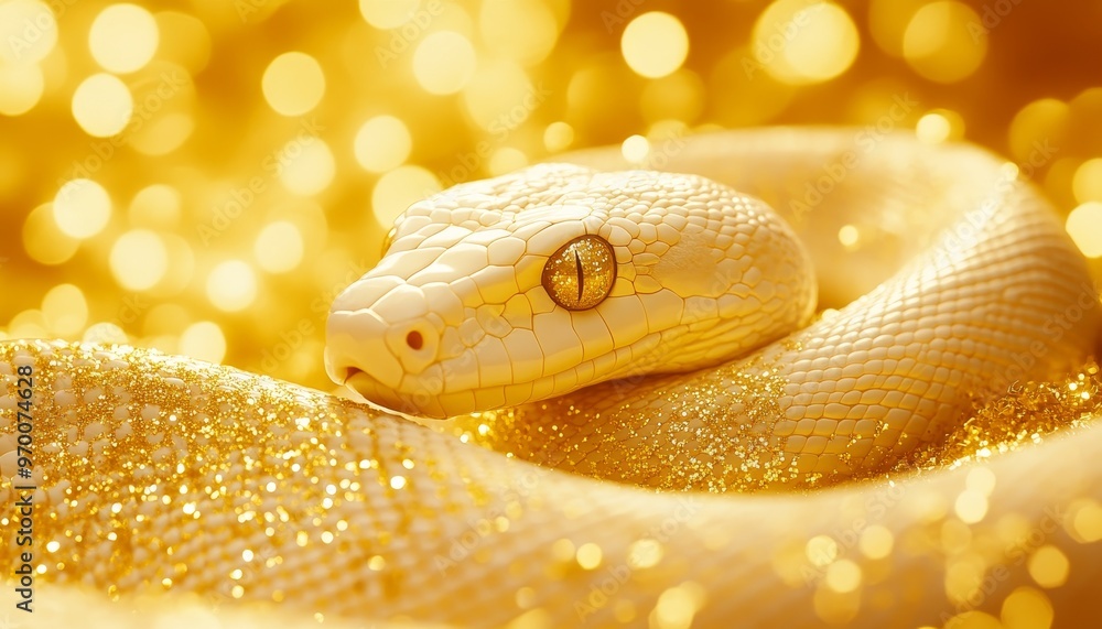 Golden Boa Constrictor Symbol of Prosperity and Good Fortune for the Year of the Snake Golden Boa Constrictor Symbol of Prosperity and Good Fortune for the Year of the Snake