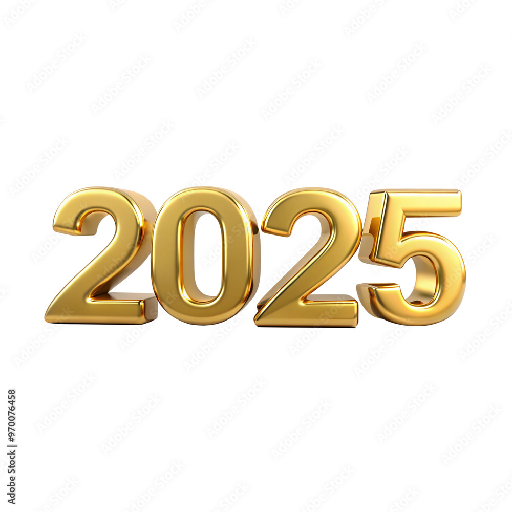 3D Golden Color 2025 PNG with Metallic Shine - High Resolution. 3D Golden Color 2025 PNG with Metallic Shine - High Resolution.