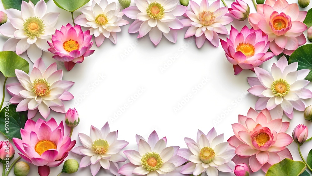 lotus flowers frame isolated on a white lotus flowers frame isolated on a white