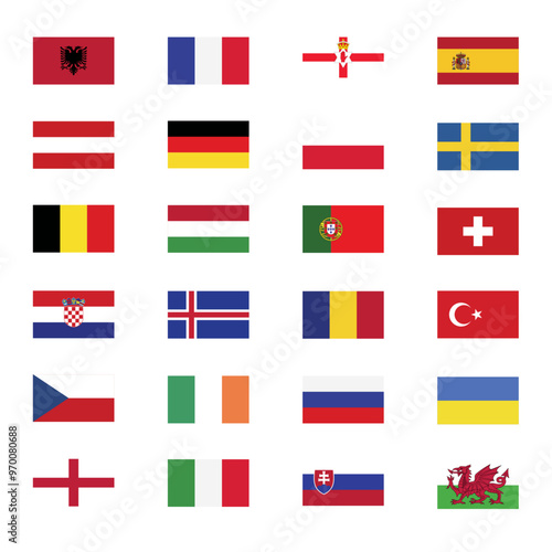 set of different countries flags
