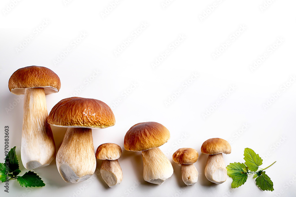 Steinpilze isoliert vor weissem Hintergrund Steinpilze isoliert vor weissem Hintergrund