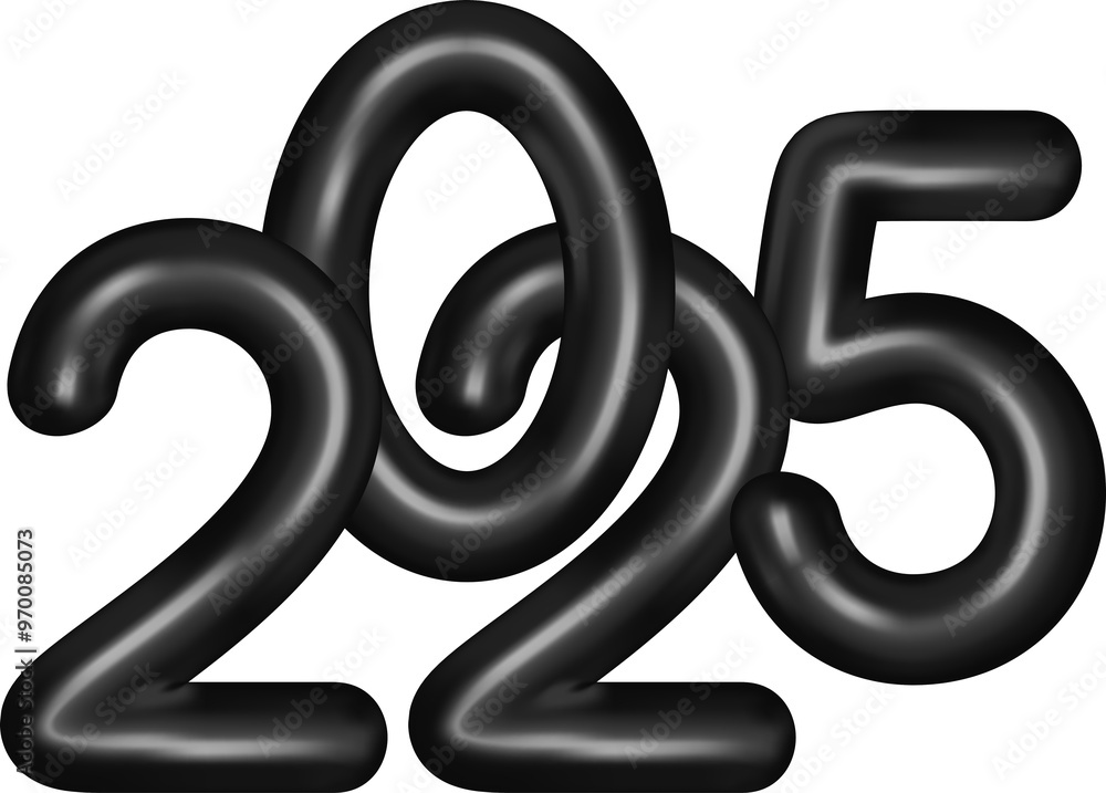 new year 2025 black number new year 2025 black number