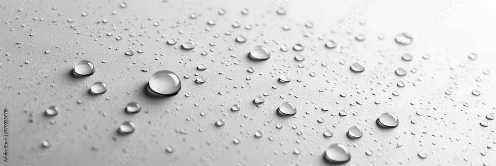 Water Droplets on a White Surface Water Droplets on a White Surface