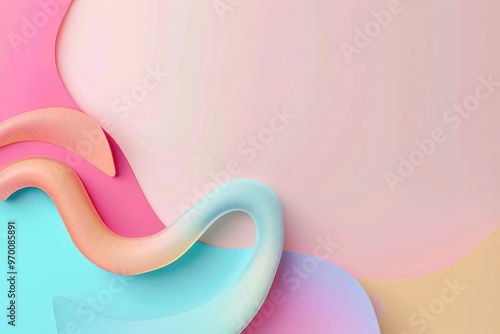 Abstract composition of soft pastel colors with flowing curves, creating a soothing and modern design ideal for digital use.