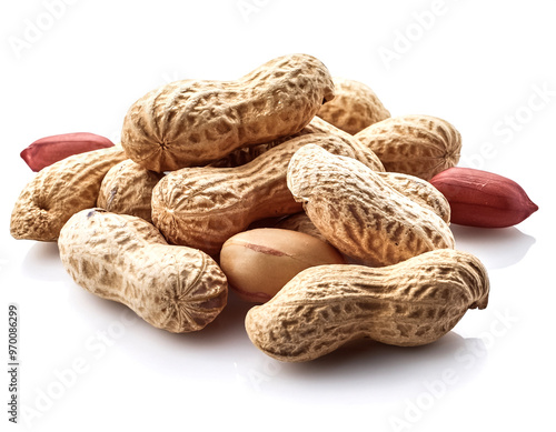 Clean peanut group isolated on white background