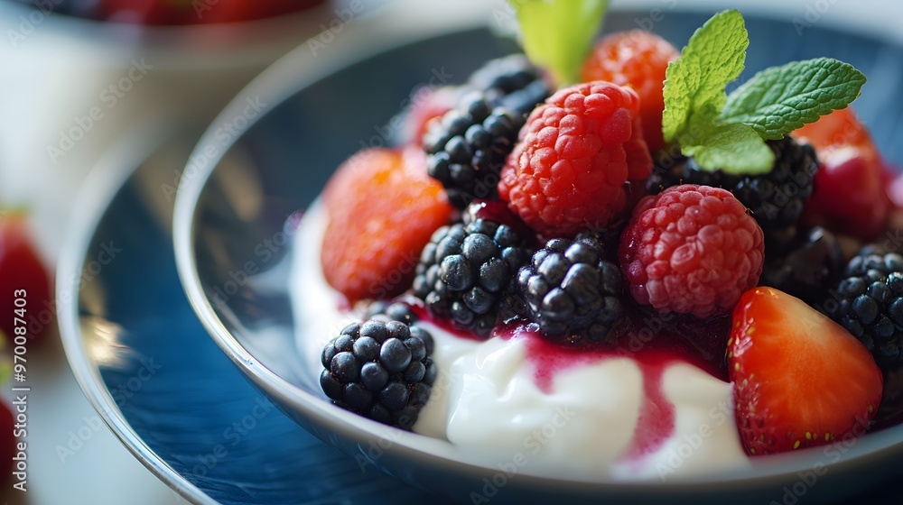 Berry compote with vanilla yogurt Berry compote with vanilla yogurt