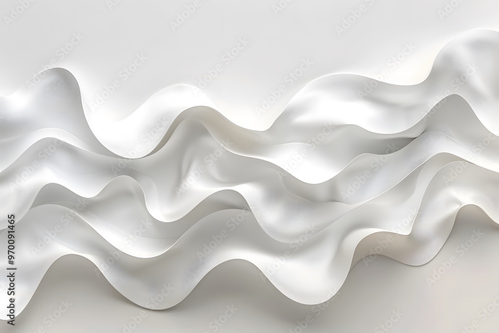 Elegant White Waves: A Flowing Abstract Design Elegant White Waves: A Flowing Abstract Design