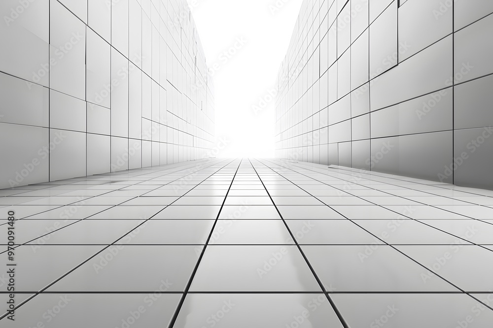 A Futuristic Corridor of Light and Reflection A Futuristic Corridor of Light and Reflection