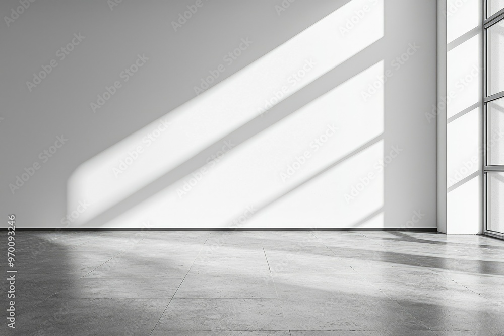 A Corner of a Room with a Large Window and White Walls A Corner of a Room with a Large Window and White Walls