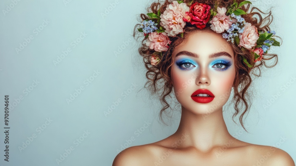 Beautiful Woman With Flower Crown Beautiful Woman With Flower Crown